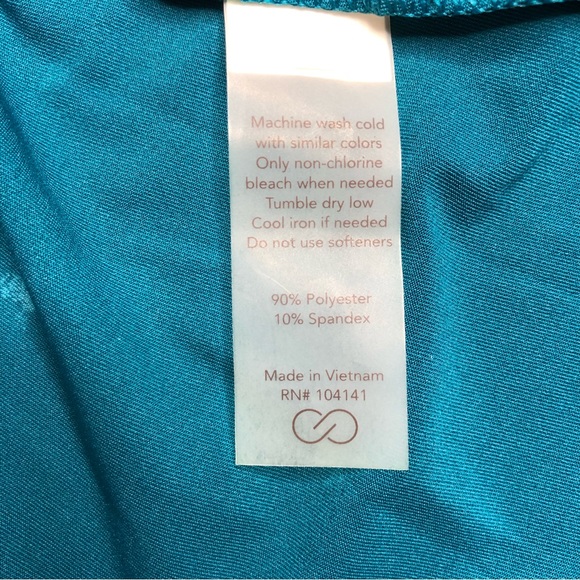 Calia Cold Shoulder Long Sleeve Top Teal - Picture 5 of 7